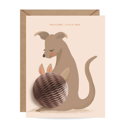 Pop-up Kangaroo New Baby Card