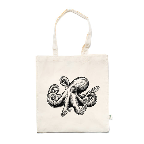 Octopus Printed Organic Cotton Tote Bag