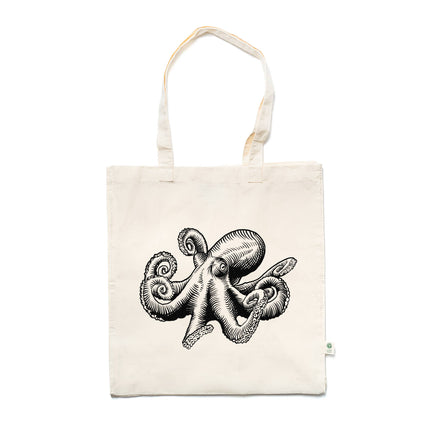 Octopus Printed Organic Cotton Tote Bag