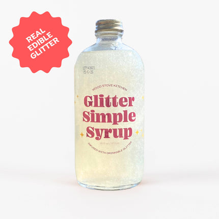 Glitter Simple Syrup with Edible Glitter - 16 oz