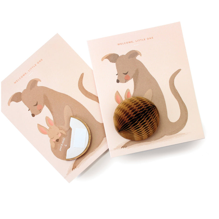 Pop-up Kangaroo New Baby Card
