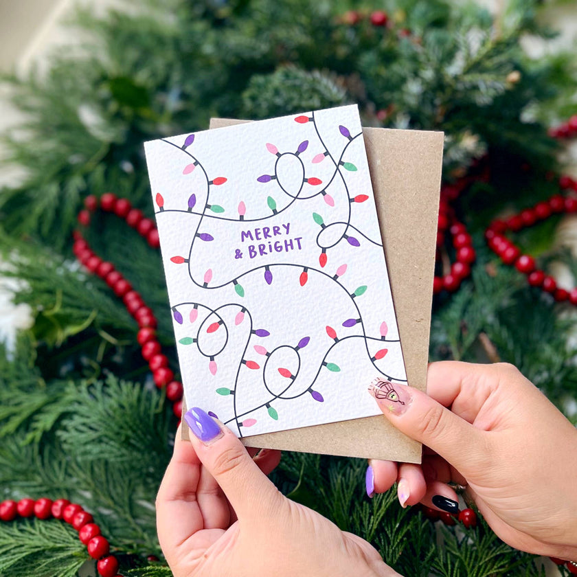 Charity Christmas Card Pack of 6 'Vintage Lights'