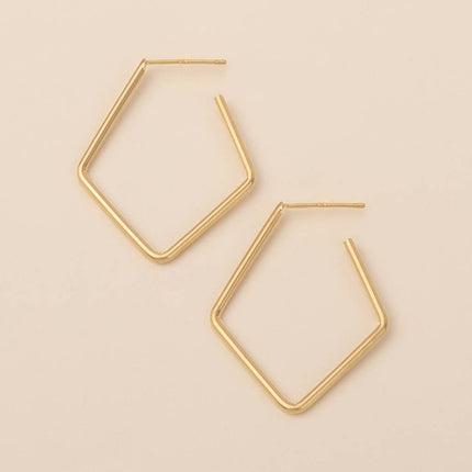 Orion Diamond Hoop/Gold Vermeil Earrings