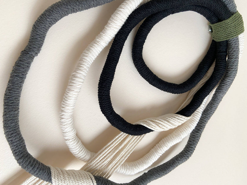 Large Monochrome Wrapped Wall Hanging