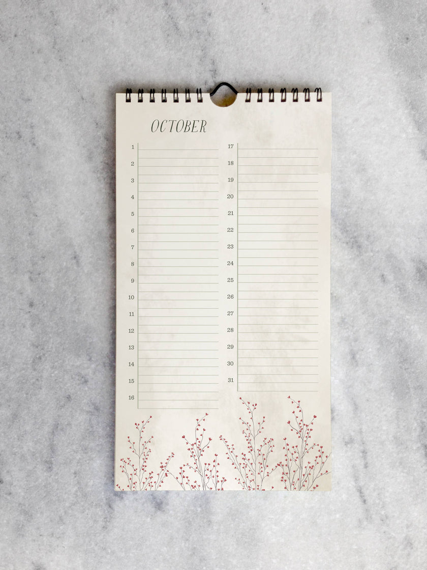 Field Flowers Celebration Calendar