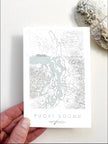 Puget Sound Washington Map - Standard Postcard
