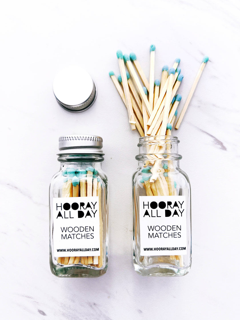Colorful Wooden Matches In Little Glass Bottle 
