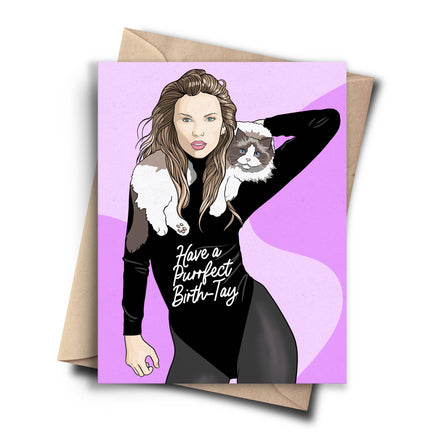 Purrfect Birth-Tay Birthday Card