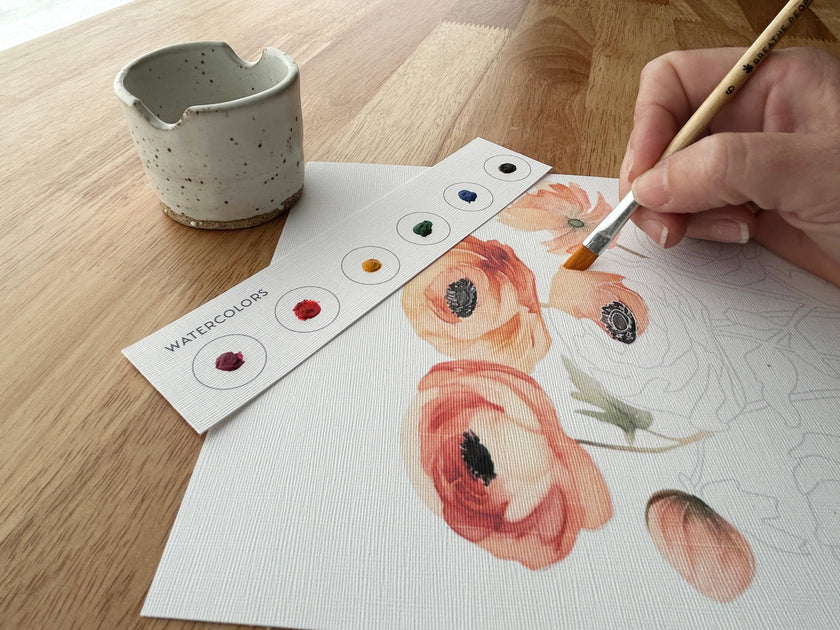 All-In-One Watercolor Kit - Ranunculus Blooms