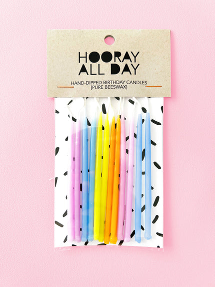 100% Beeswax Hand-Dipped Birthday Candles