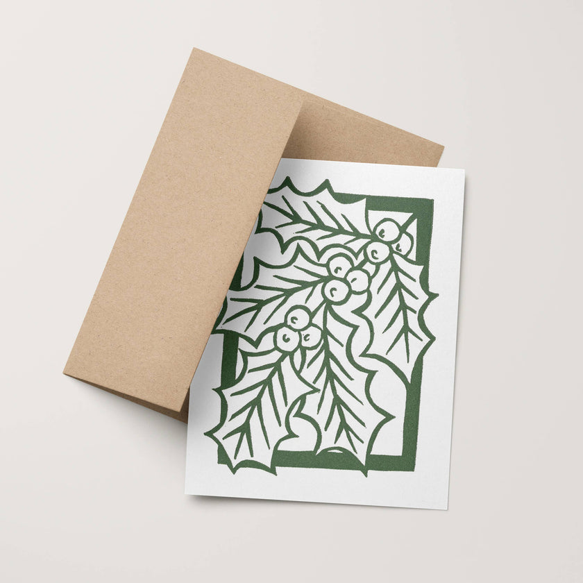 Holly Branch Holiday Card