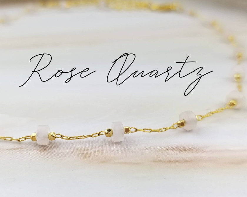 18K Dainty Gold Gemstone Choker