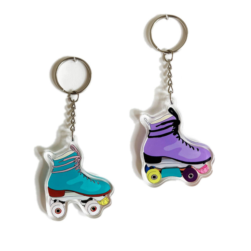 Retro Roller Skate Keychain - Turqoise
