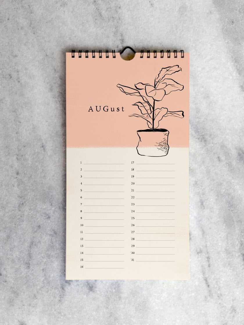House Plants Celebration Calendar