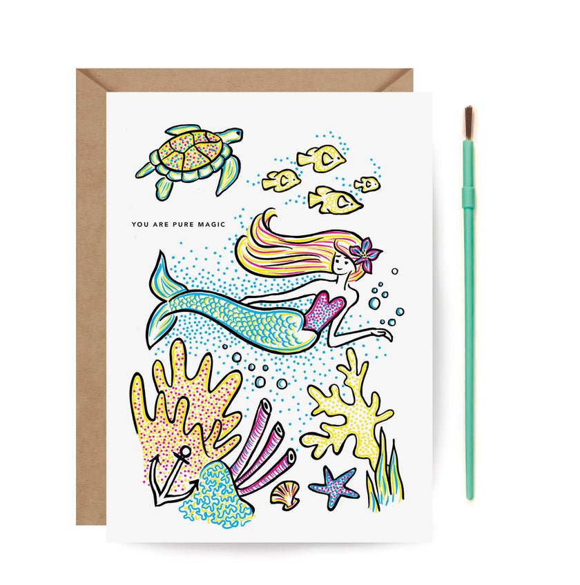 Paint With Water Mermaid Birthday Card