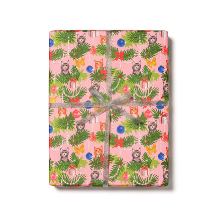 Meowy Christmas holiday wrapping paper