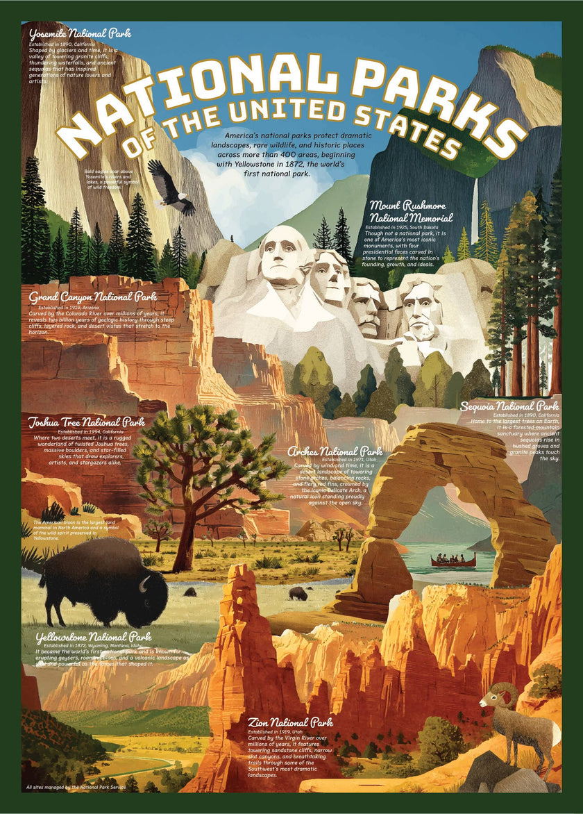 National Parks Puzzle – 500 Pc Tube with Illustrations
