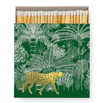 Cheetah in Jungle (Green) | Square - Safety Matches