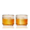 Meridian Crystal Gold Rimmed Lowball Tumblers Set of 2