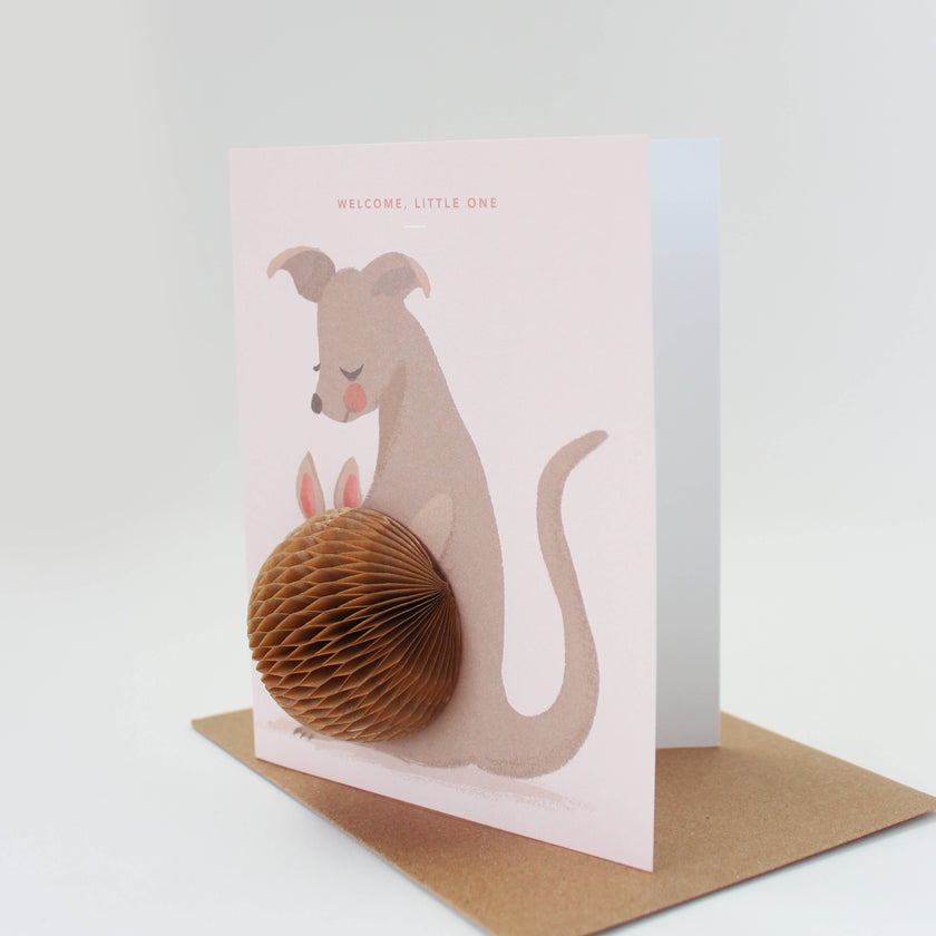 Pop-up Kangaroo New Baby Card