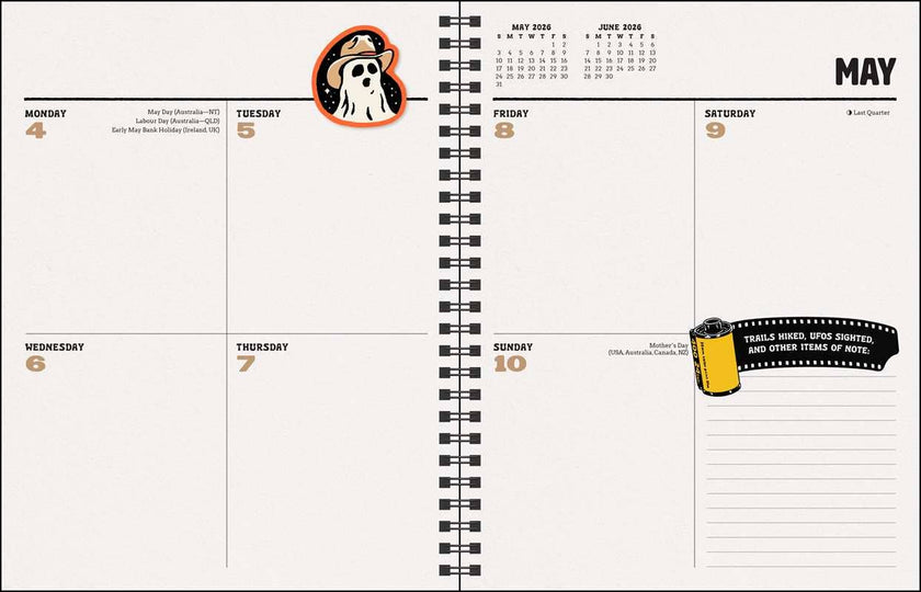 Paranormal Parks 12-Month 2026 Monthly/Weekly Planner Calendar by Sam  Larson
