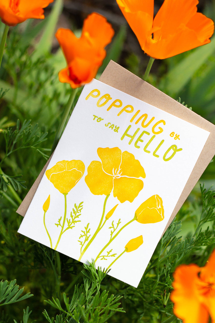 Popping By Poppies Letterpress Card | California Series