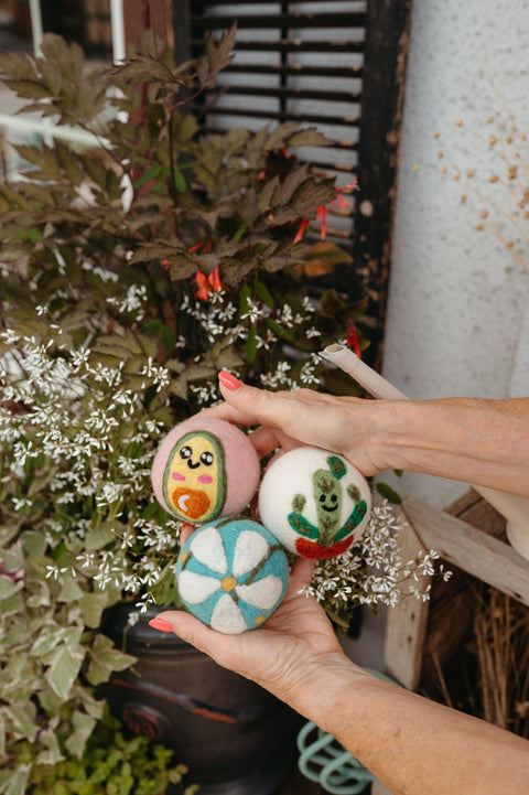 Organic Wool Dryer Balls--Blueberry Buddy