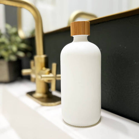16 oz Glass Bottle with Bamboo Cap