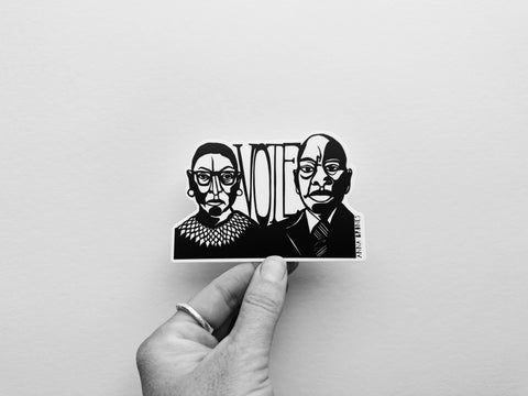 Ruth Bader Ginsburg + John Lewis Vote Sticker