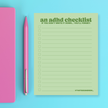 An ADHD Checklist Notepad