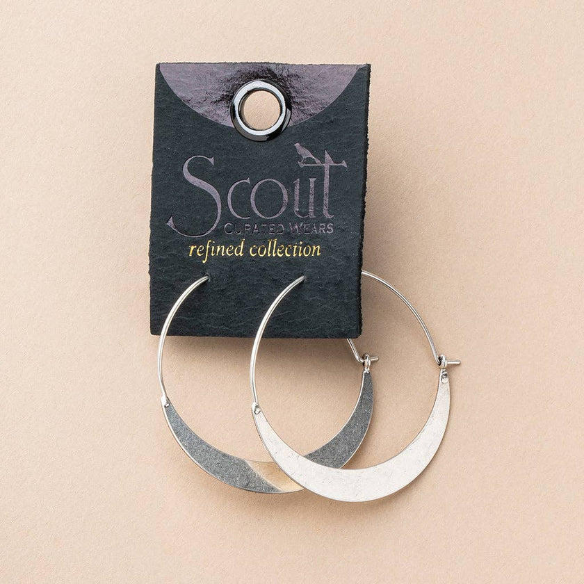 Crescent Hoop/Gold Vermeil Earrings