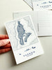 Vashon Blue Topo Map Postcard