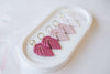 Clay Earrings - Raspberry Pink Leaves