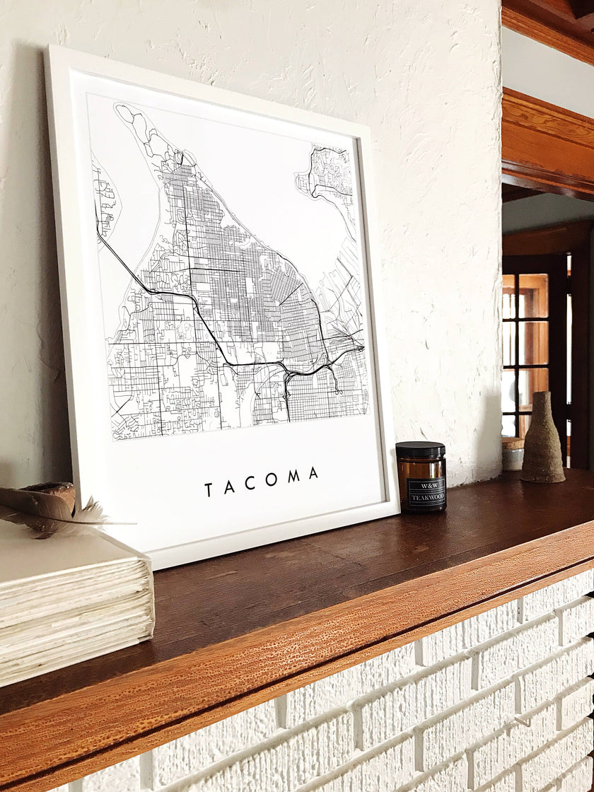 Tacoma Washington City Lines ART PRINT