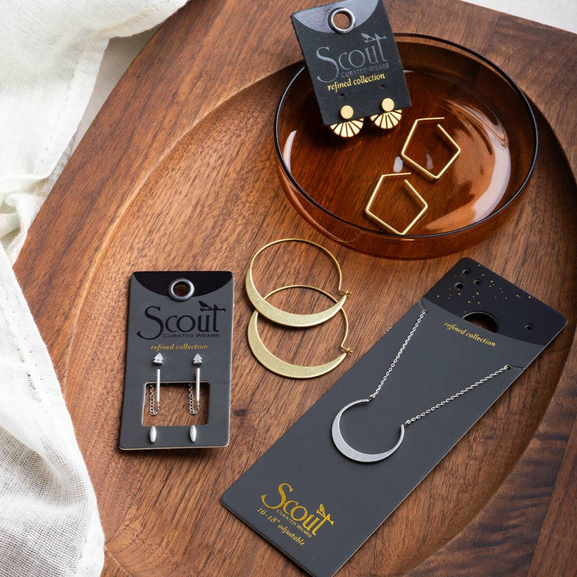 Orion Diamond Hoop/Gold Vermeil Earrings