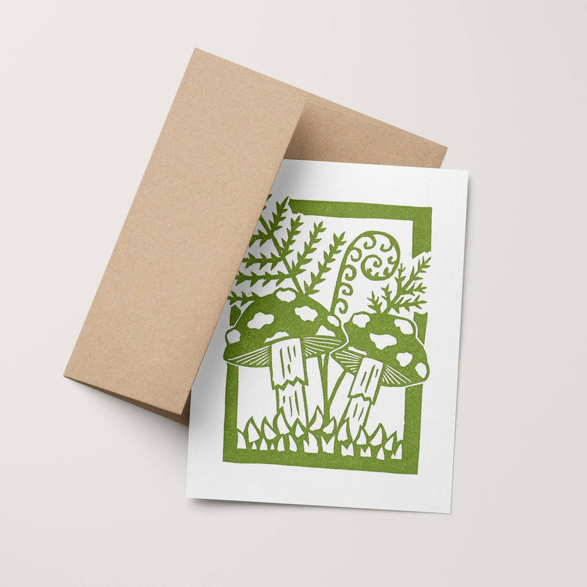Mushroom & Fern Card