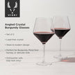 Raye™ Angled Crystal Burgundy Glasses - Set of 2