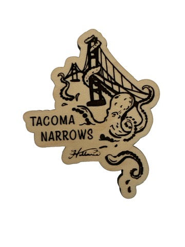 Tacoma Narrows Wood Magnet