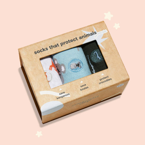 Kids Protect Animals Socks Gift Box