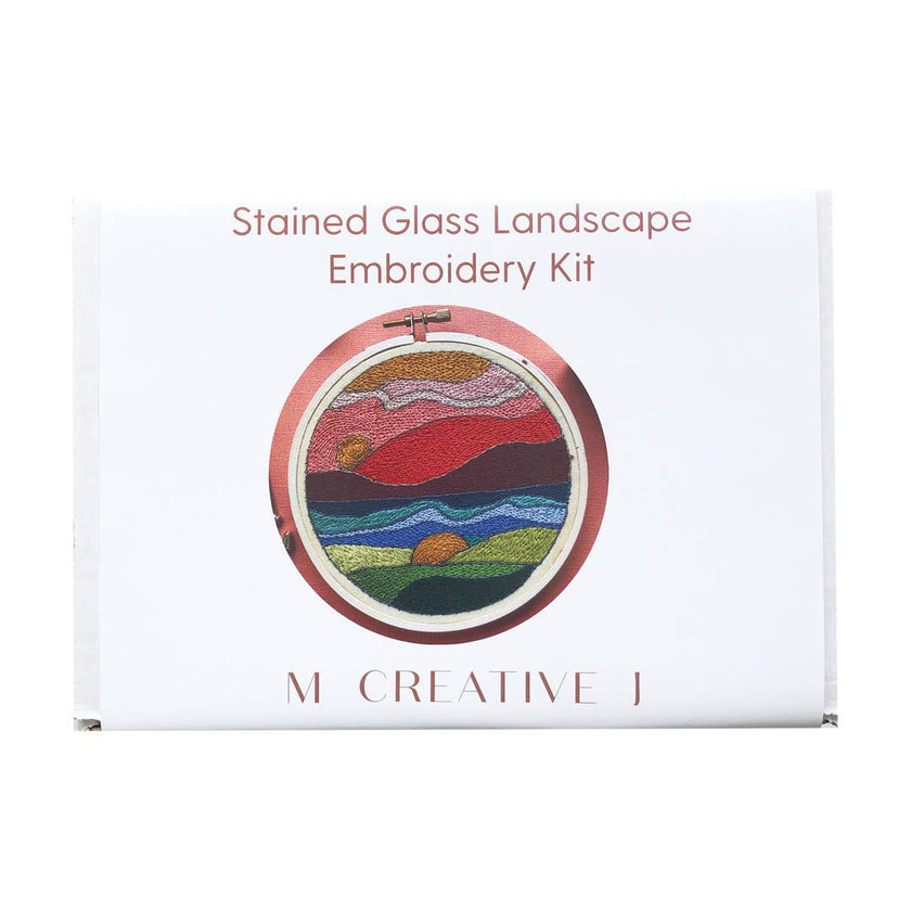 Stained Glass Landscape - Intermediate Hand Embroidery Kit