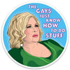 Jennifer Coolidge White Lotus Gays Do Stuff Die Cut Sticker