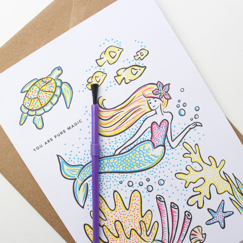 Paint With Water Mermaid Birthday Card