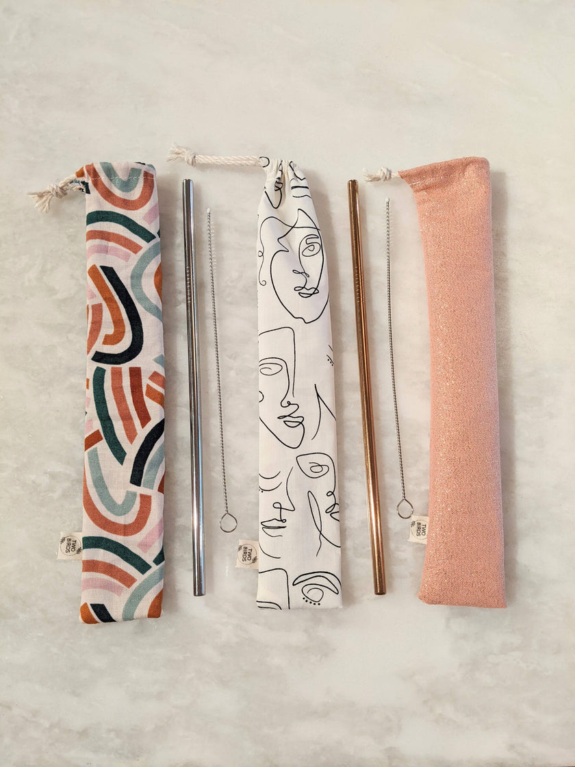 Reusable Straw Kit with Travel Pouch