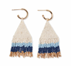 James Mini Gold Hoop Beaded Fringe Earrings