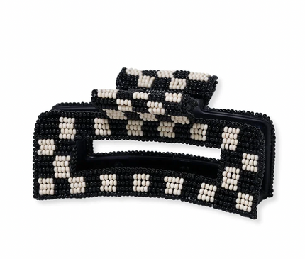 Lola Black And White Checked Claw