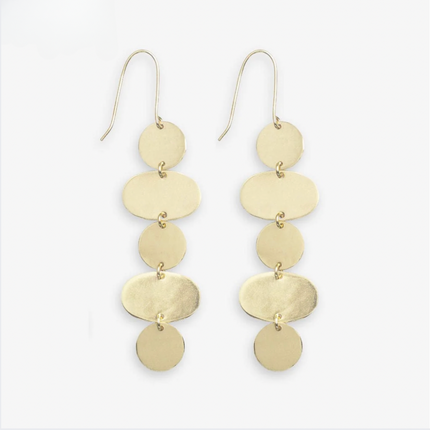 Gretchen Oval Circle Brass Earrings