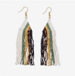 Brittany Wide Waterfall Stripes Beaded Fringe Earrings