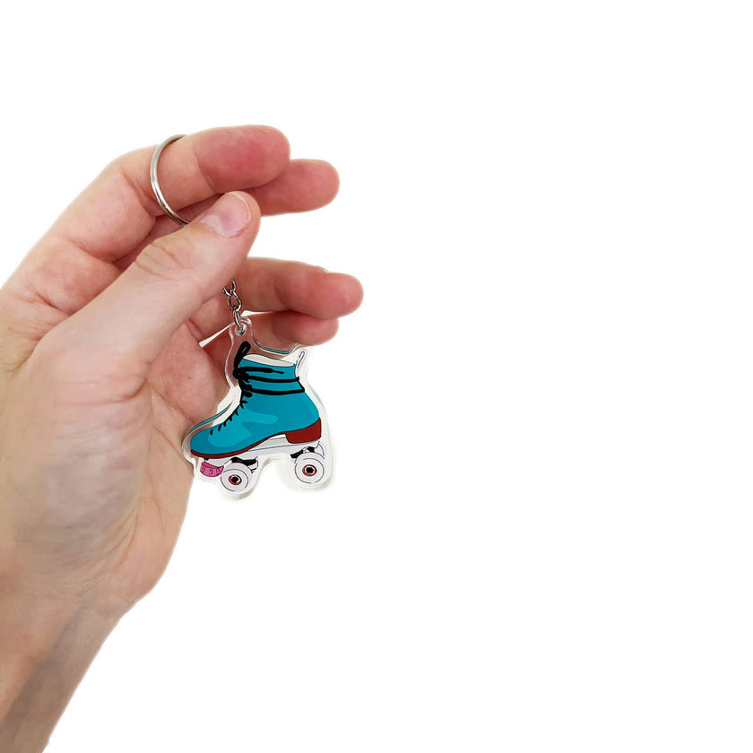 Retro Roller Skate Keychain - Turqoise