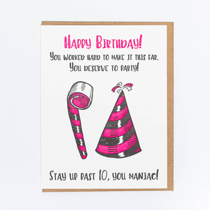 Birthday Maniac Greeting Card
