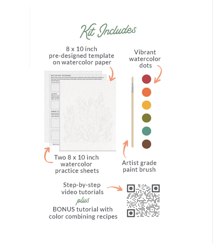 All-In-One Watercolor Kit - Ranunculus Blooms